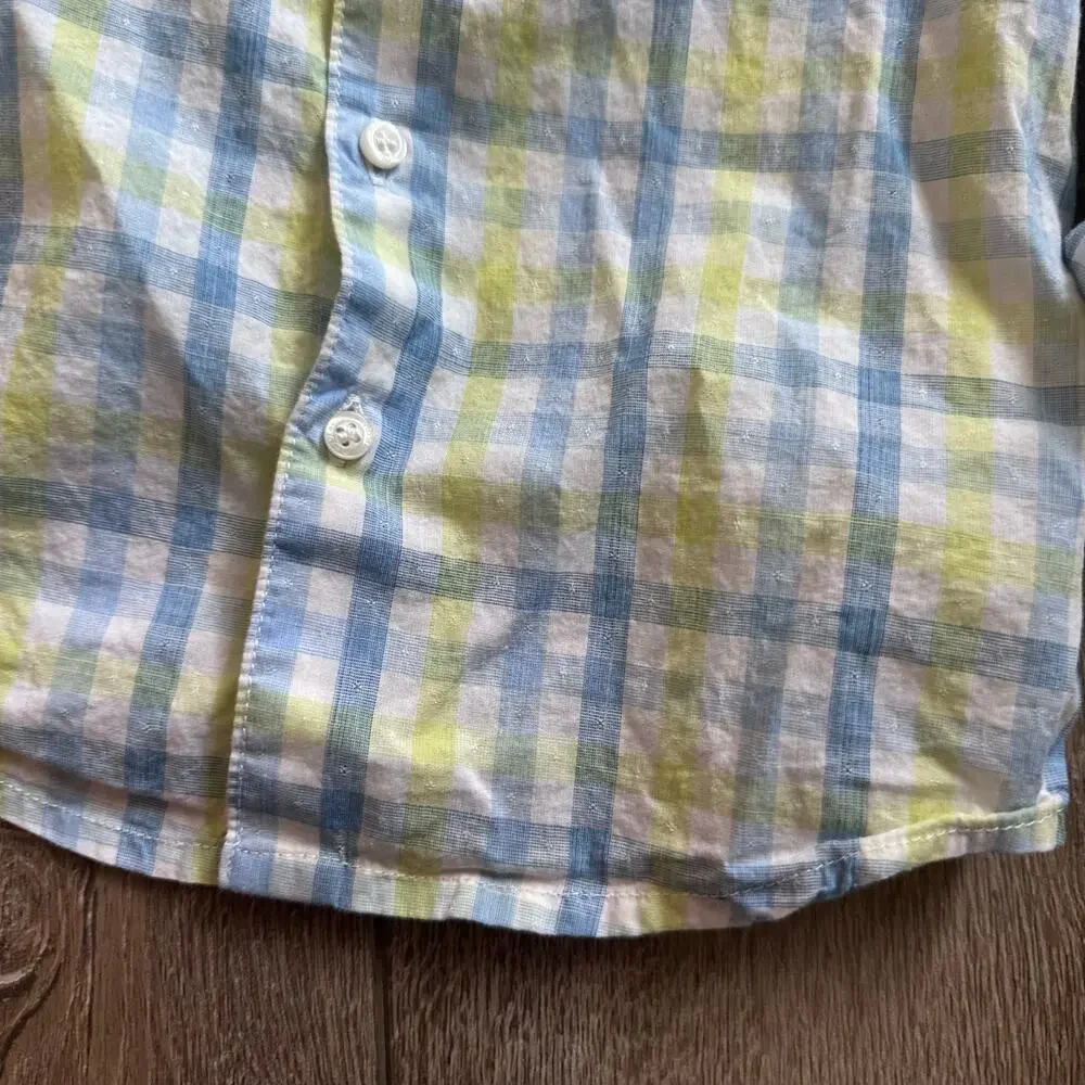 Mayoral Baby Boys Long Sleeve Blue & Yellow Check Shirt